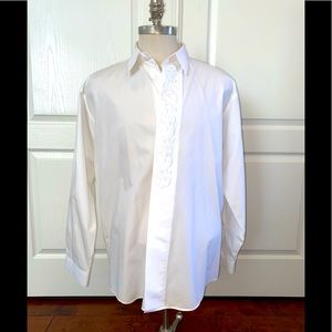 Mens Formal embroidered placket shirt